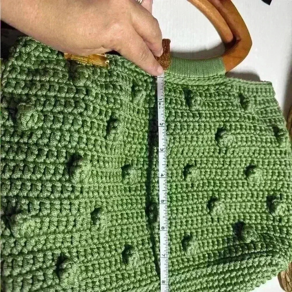 NEW! Handmade crochet bag with wood handle - Picture 4 of 7